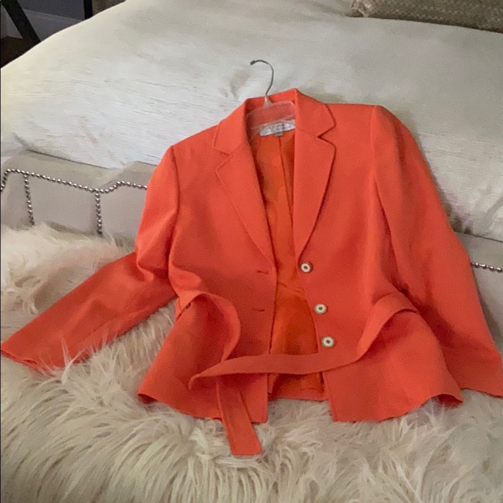 Tahari Arthur S Levine Orange Blazer